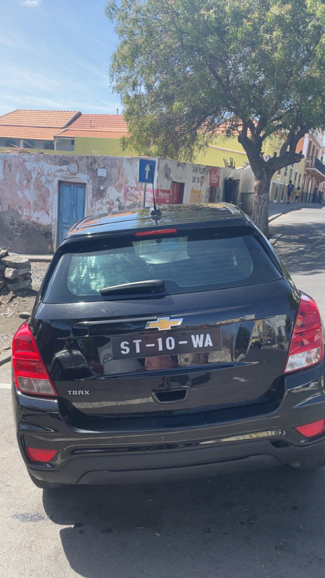 Black 2019 Chevrolet Trax parked on a town street